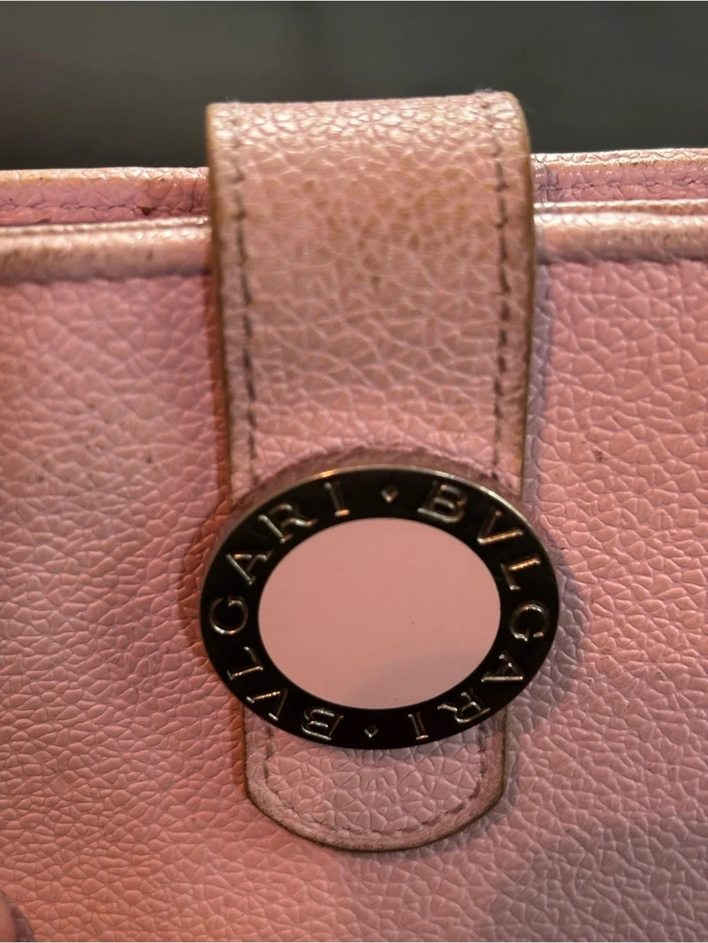 Authentic BVLGARI Pink Grained Leather Long Continental Wallet w/ Cards
